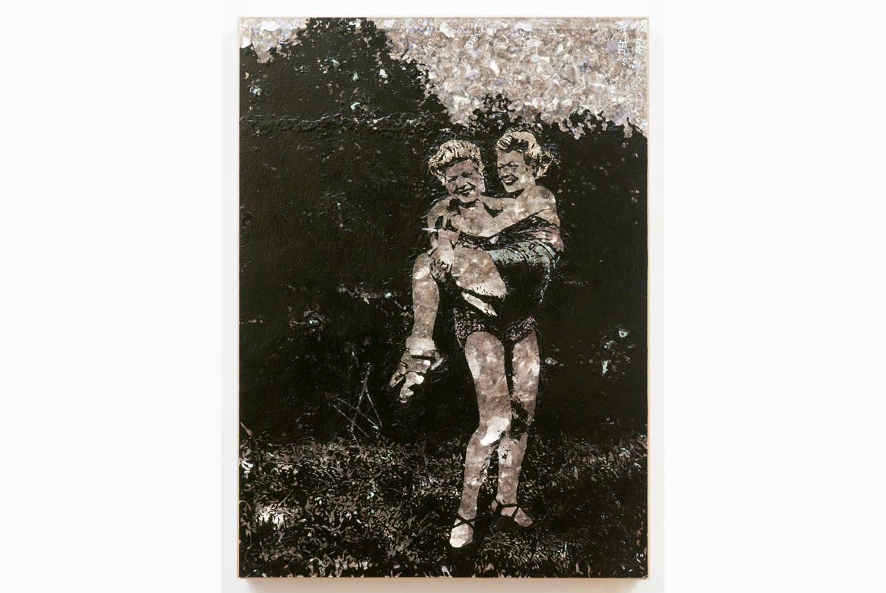 carry-me-2011-acrylic-paint-on-mica-over-plexiglass-with-silver-gold-copper-and-palladium-leaf-1143-x-838-x-95-cm