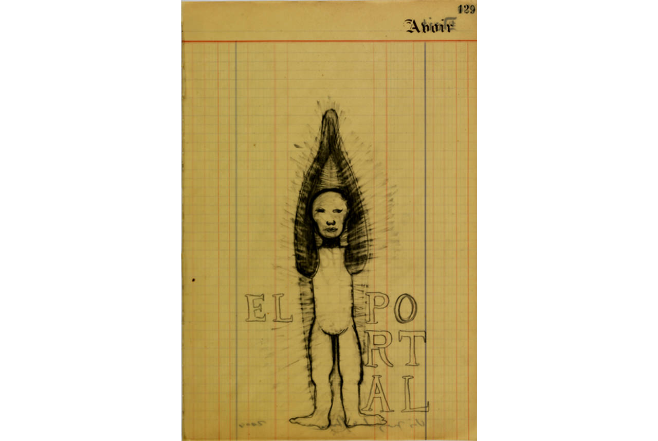 el-portal-2009-llapis-i-aquarel-la-sobre-paper-encerat-385-x-26-cm