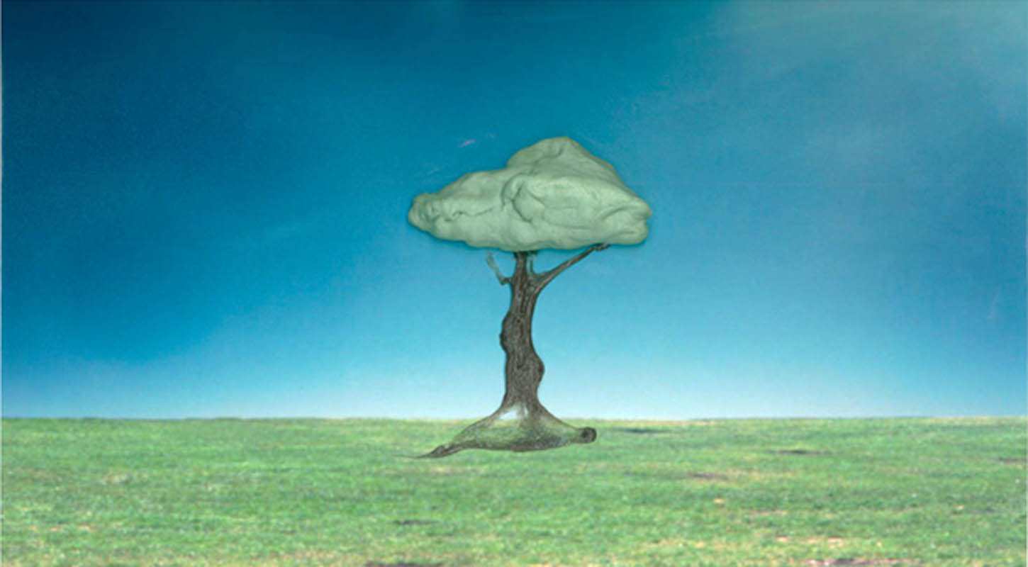 glenda-leon-chewed-tree-from-chewed-ideas-series-2007-drawing-gum-on-photography-66-x-120-cm