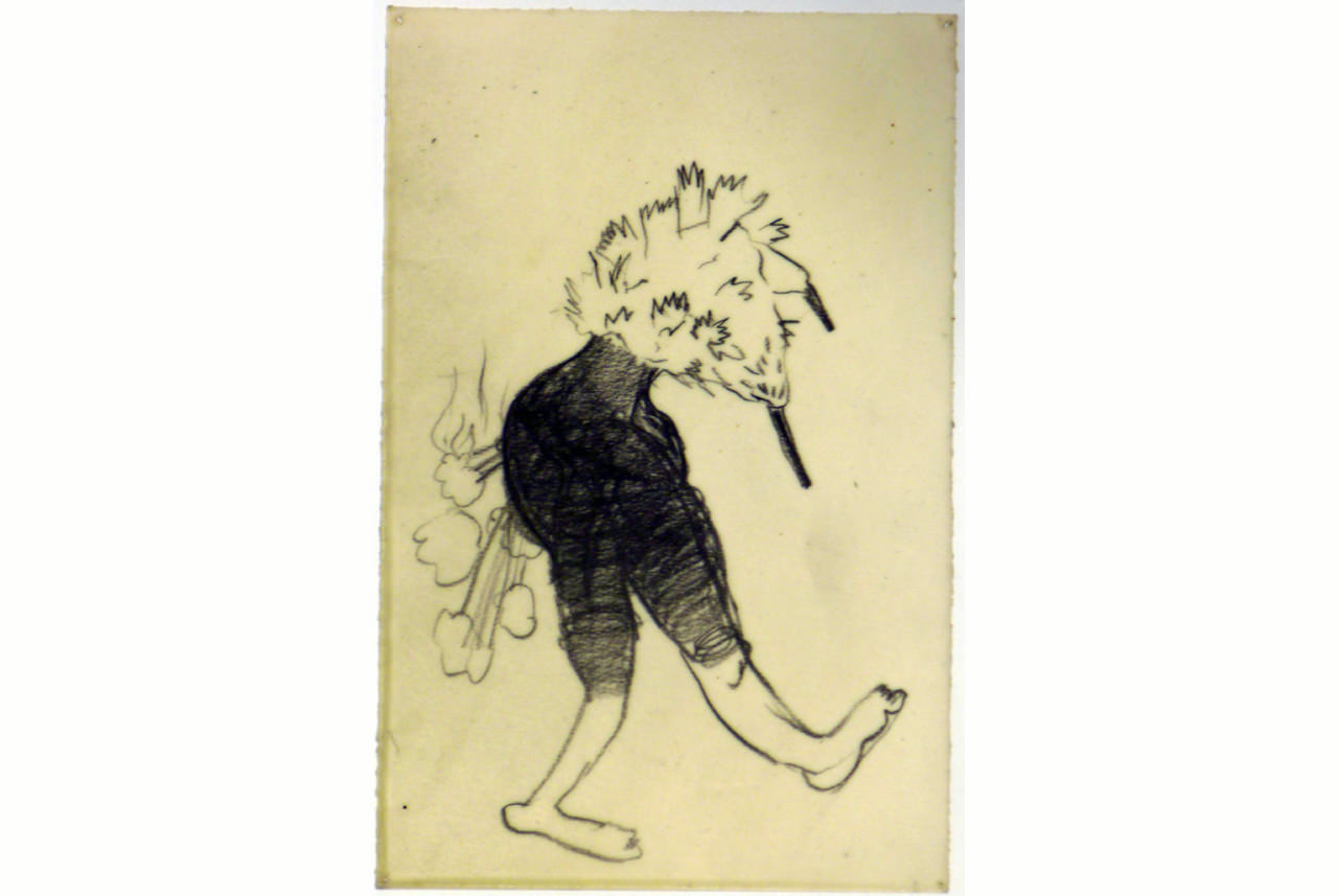 piernas-locas-klein-2005-pencil-and-watercolour-on-waxed-paper-25-x-163-cm