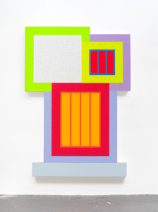 Peter Halley, Surge (2020) Day-Glo Acrylic, Acrylic and Roll-a tex on canvas, 198 x 140 cm (SOLD)