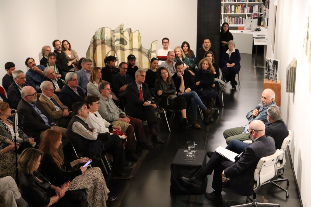 Image of a talk in an art gallery

