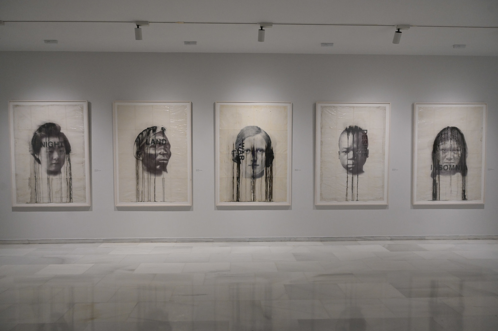 Image of an exhibition of paintings by Jaume Plensa